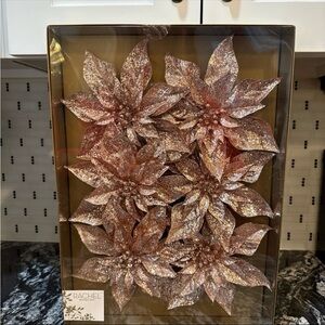 Rachel Roy Rose Gold Poinsettia Clips